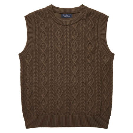 Pull sans manches torsades (5)
