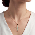 Pendentif croix  plaquée or (2)