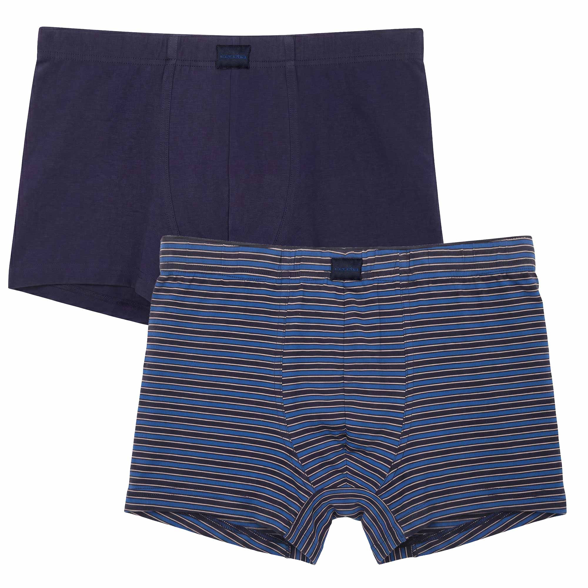 Sous-vêtements rayé/uni boxers - les 2