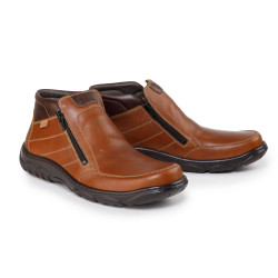 Boots cuir double zip