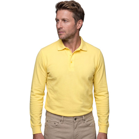 Polo piqué de coton manches longues (9)