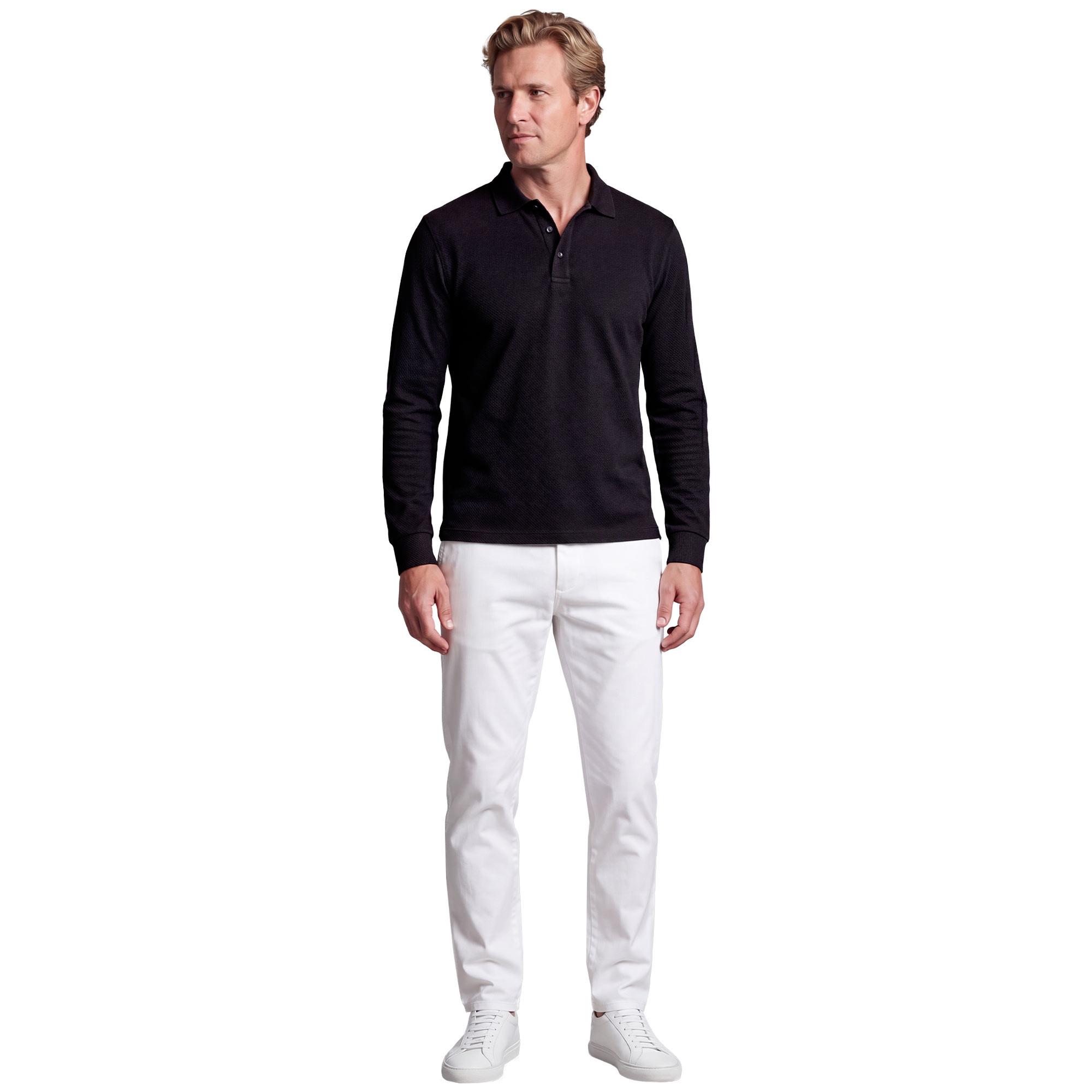 Polo piqué de coton manches longues (17)