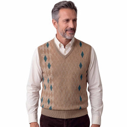 Pull sans manches jacquard