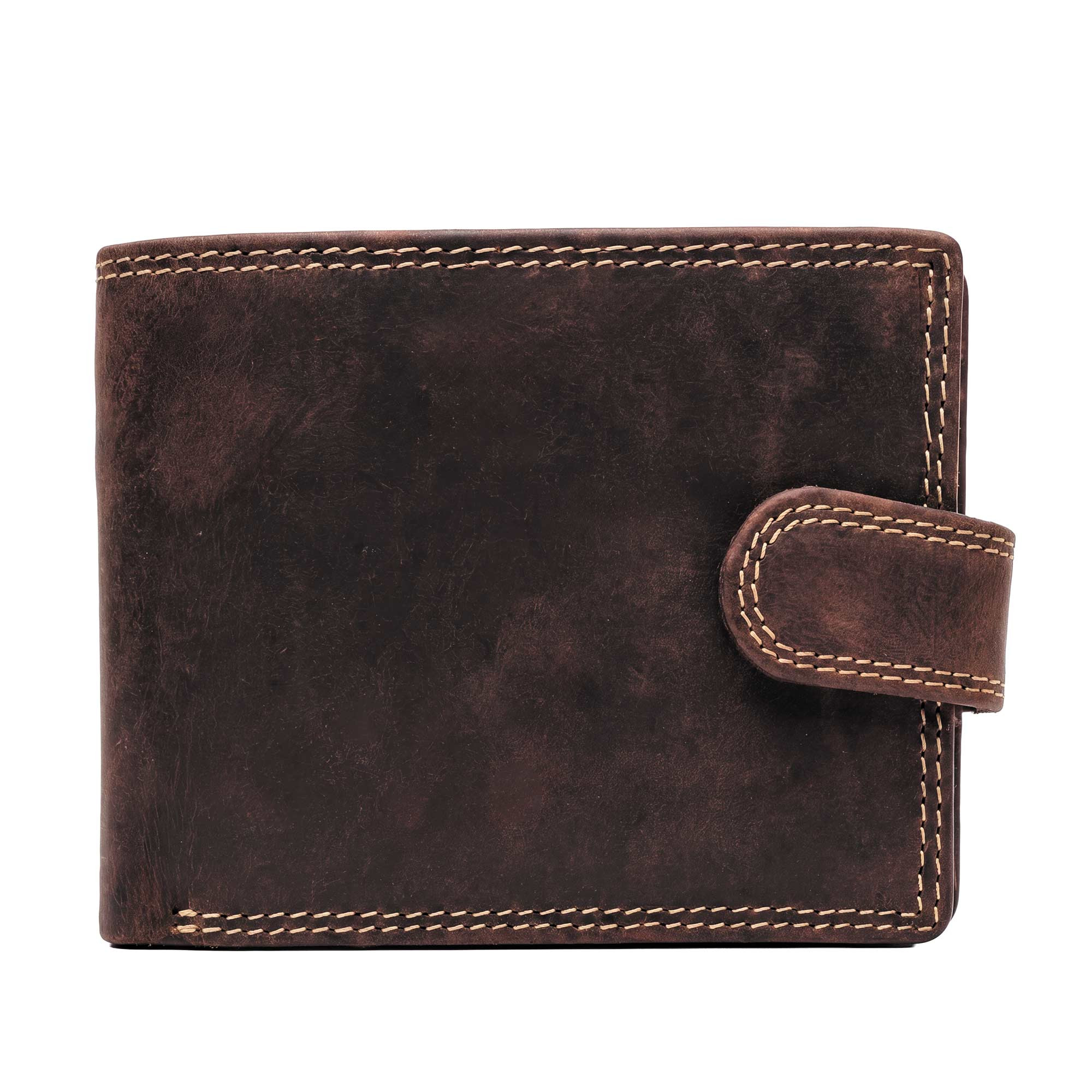 Portefeuille cuir patiné