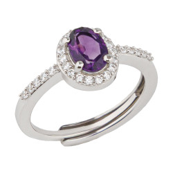 La bague argent et améthyste