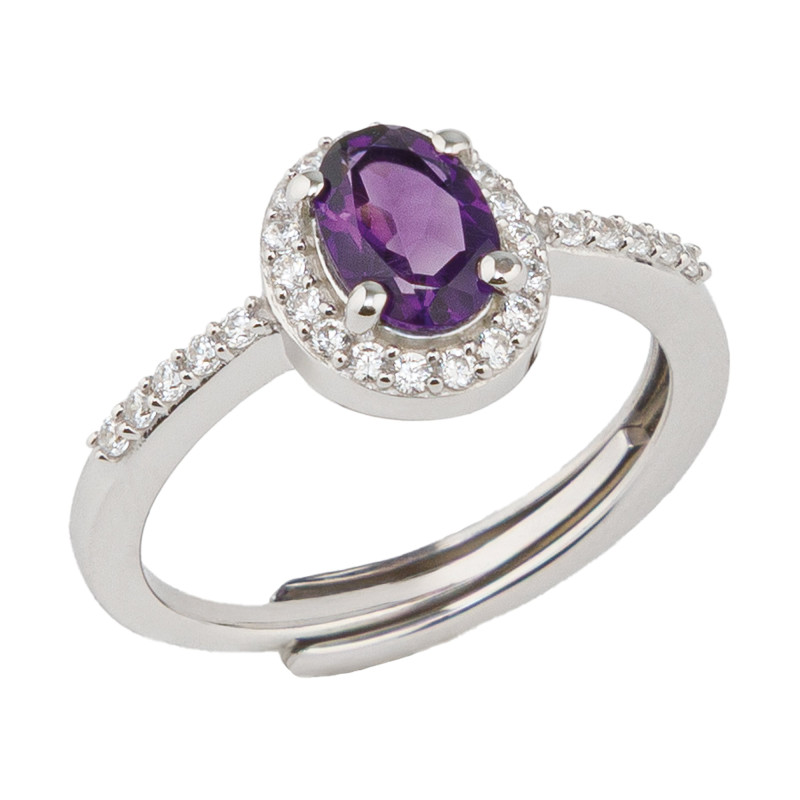 La bague argent et améthyste