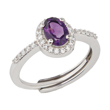 La bague argent et améthyste