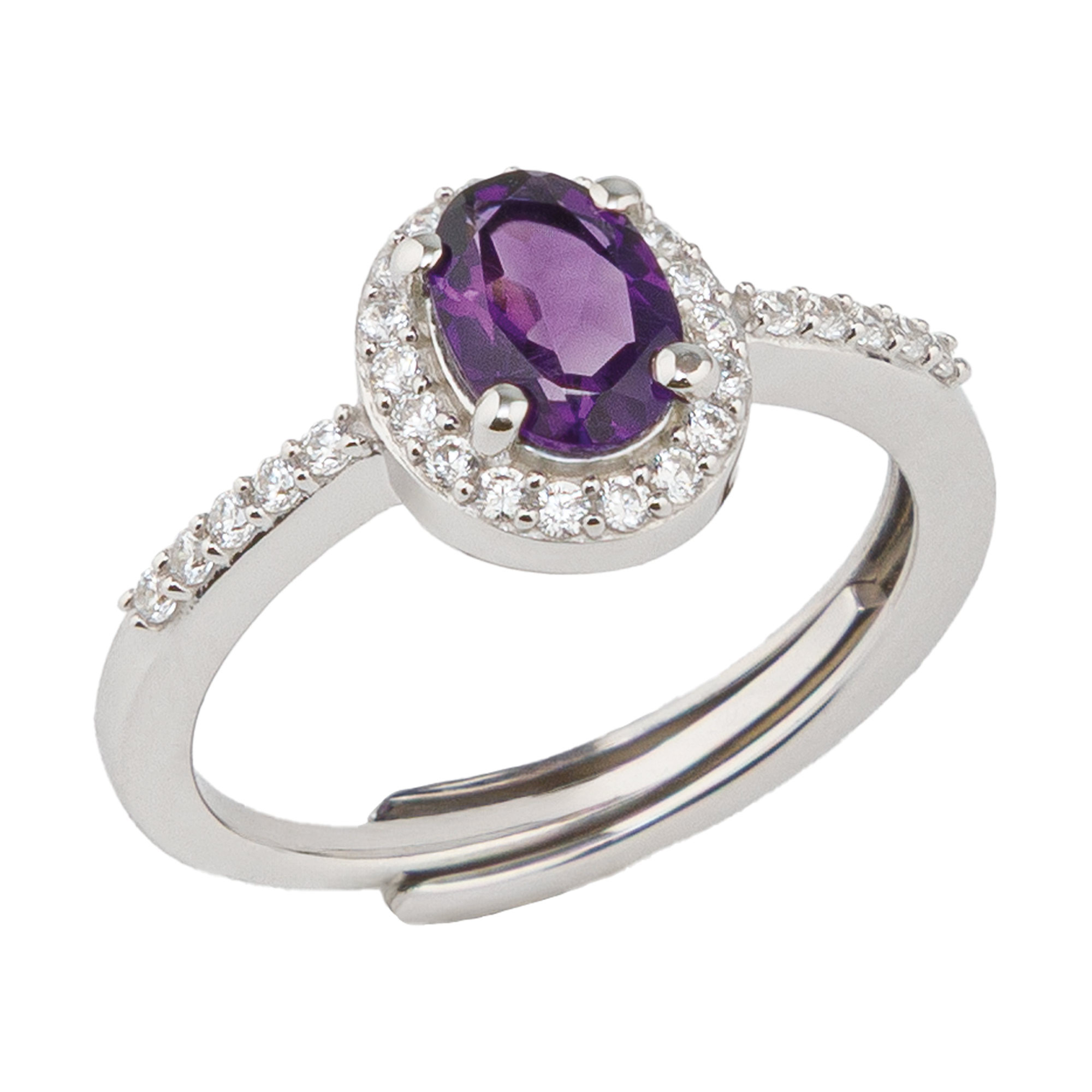 La bague argent et améthyste
