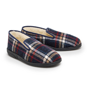 Mules carreaux laine