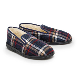 Mules carreaux laine