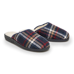 Mules carreaux laine