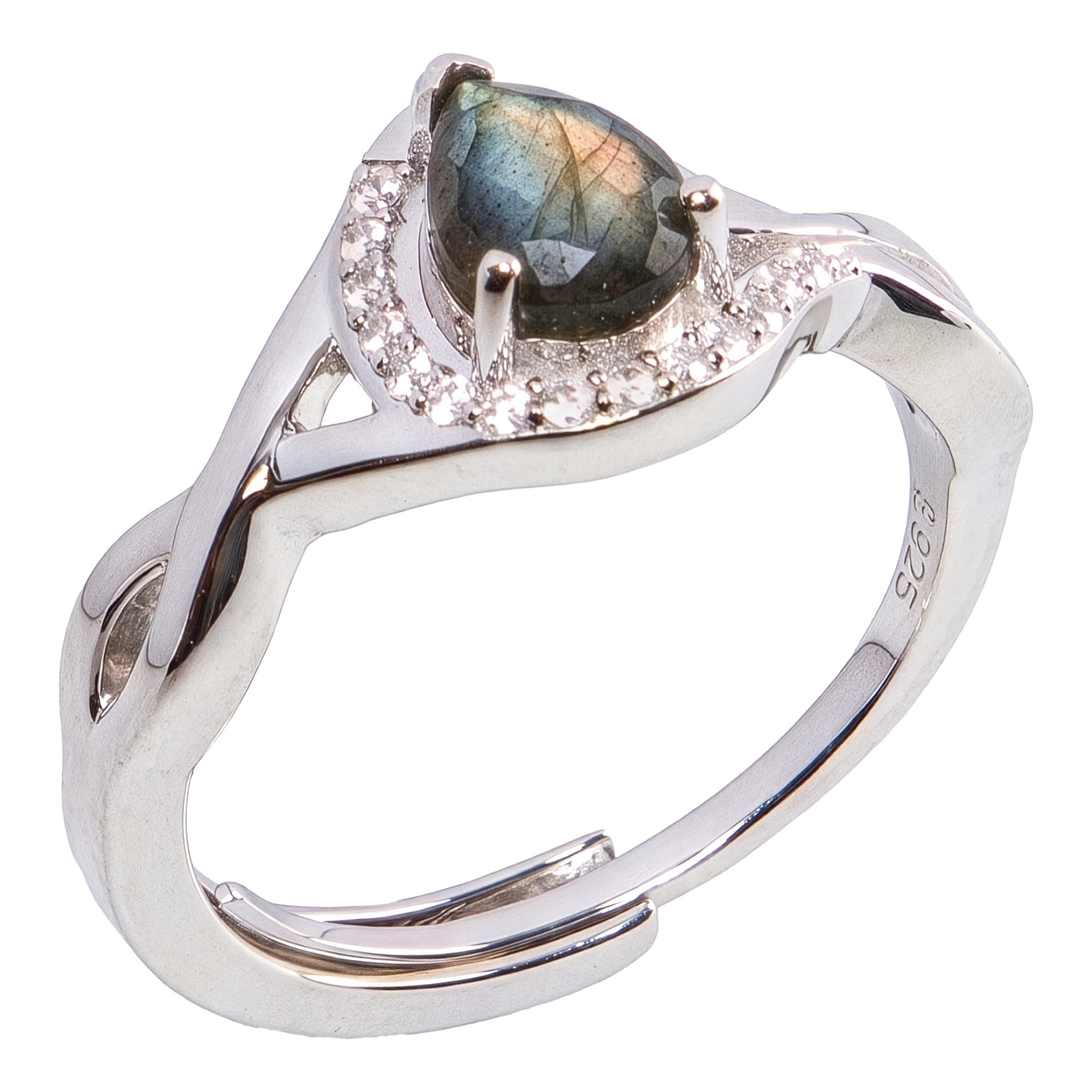 La bague goutte de labradorite