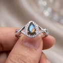 La bague goutte de labradorite (2)