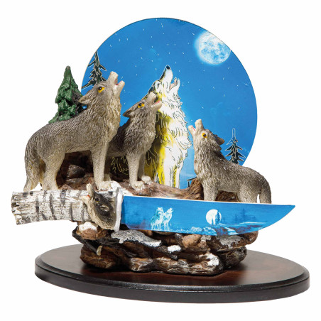 Le couteau et son socle loup
