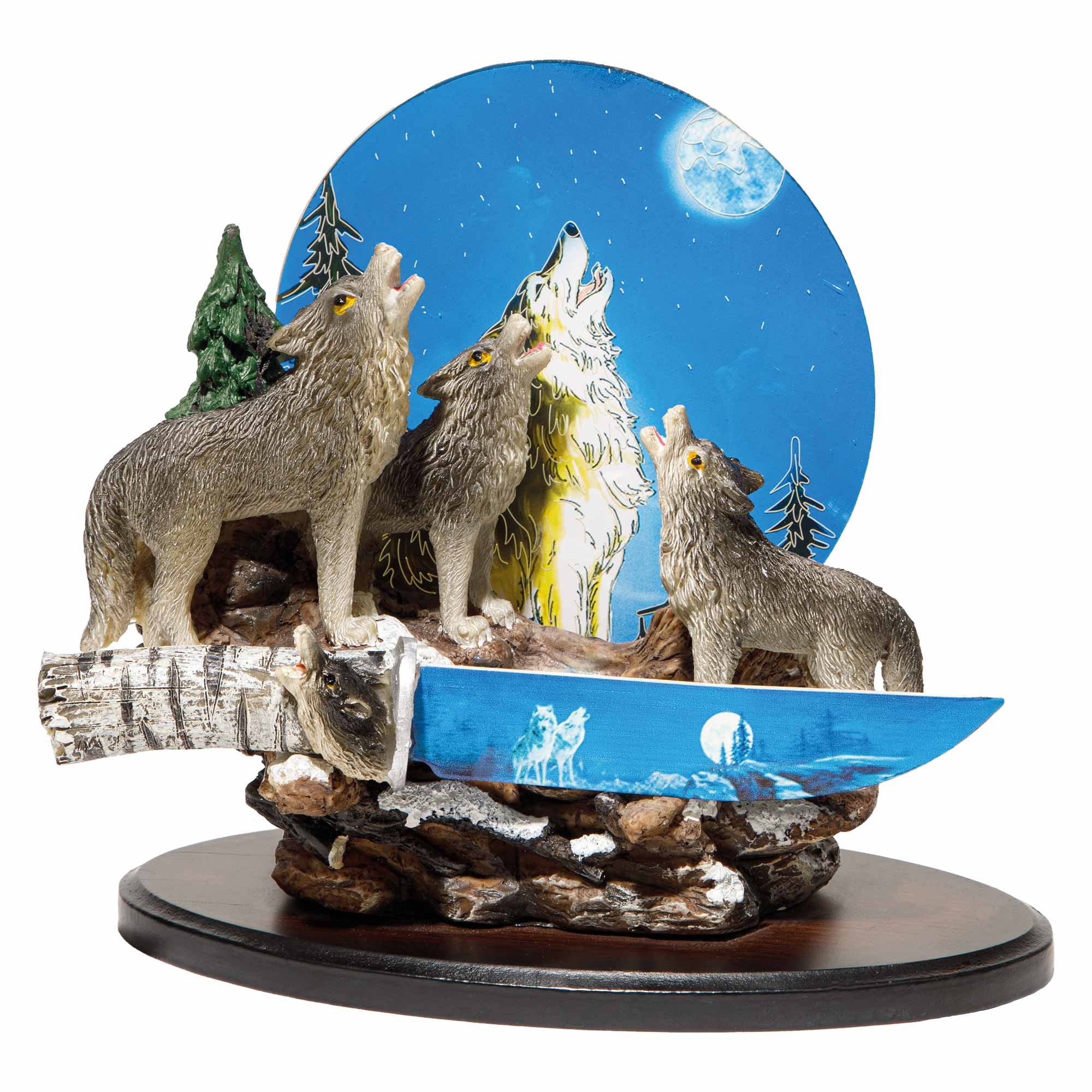 Le couteau et son socle loup