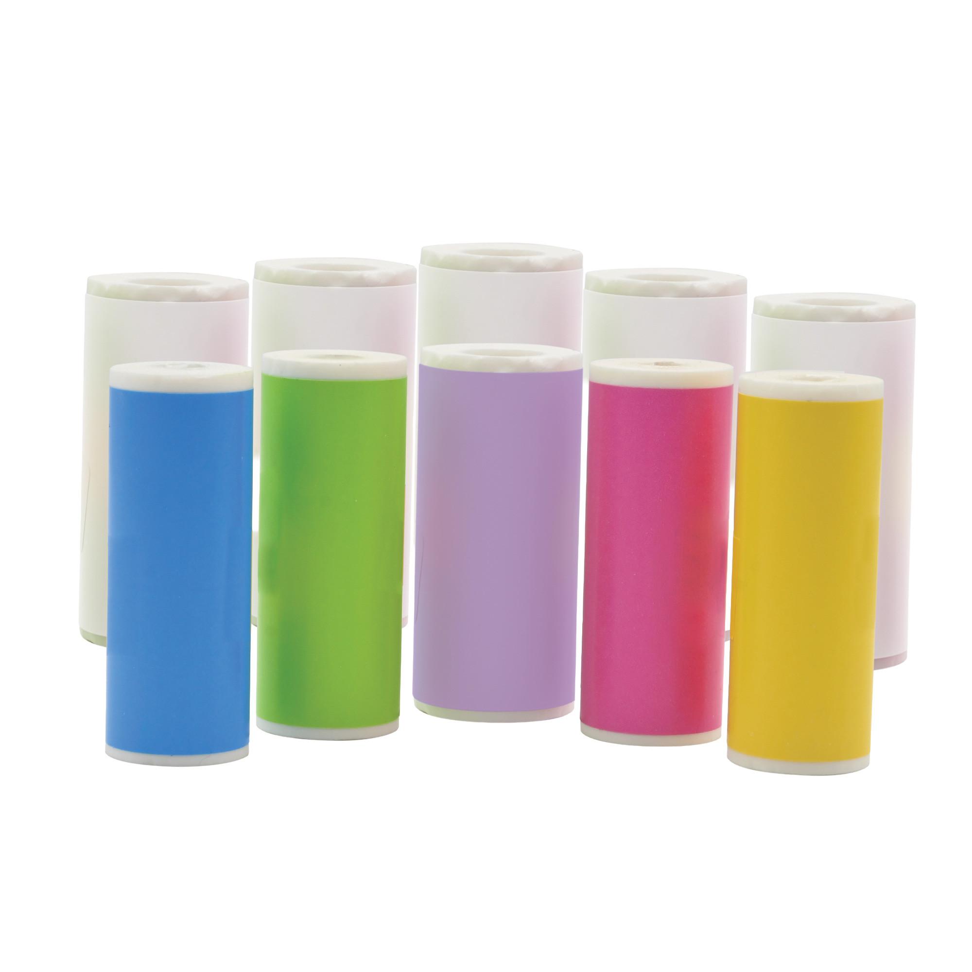 Les 10 rouleaux supplémentaires (5 couleur et 5 blanc)