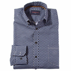 Chemise géométrique, Encolure : 43/44, Couleur : Bleu, par l’Homme Moderne.