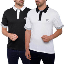 Polos microfibre Black & White - les 2