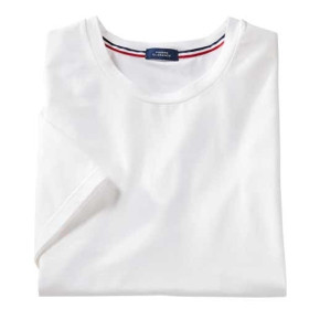Tee-Shirt Coton Peigné Blanc, Tour de poitrine : M (96/100), Couleur : Blanc, par l’Homme Moderne.