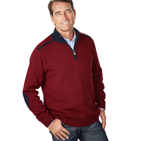 Pull Laine Col Montant Bordeaux