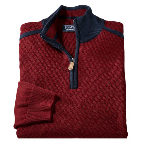 Pull Laine Col Montant Bordeaux, Tour de poitrine : XL (112/116), Couleur : Bordeaux, par l’Homme Moderne.