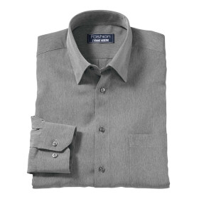Chemise Unie Microfibre Mode, Encolure : M (39/40), Couleur : Gris, par l’Homme Moderne.