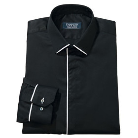 Chemise Midnight Noir, Encolure : 41/42, Couleur : Noir, par l’Homme Moderne.
