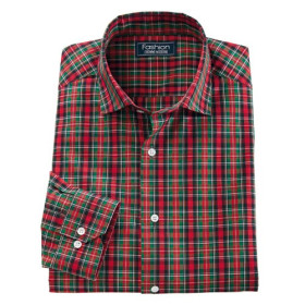 Chemise Clan Gaelic, Encolure : 39/40, Couleur : Rouge/Vert, par l’Homme Moderne.