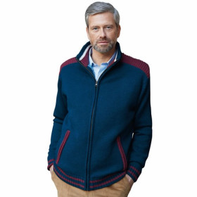 Blouson lainage doublé, Tour de poitrine : M (96/100), Couleur : Bordeaux/Marine, par l’Homme Moderne.