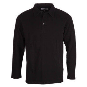 Polo maille piquée, Couleur : Noir, Taille : XL, par l’Homme Moderne.