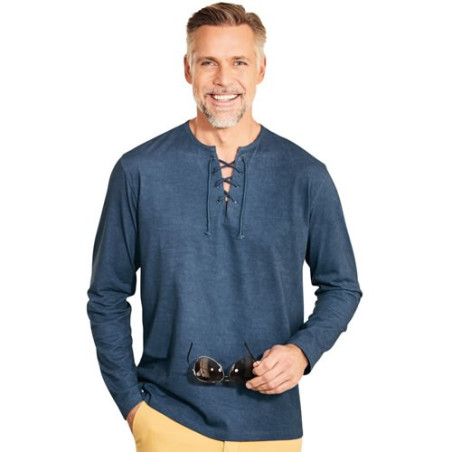 Tee-shirt lacé indigo