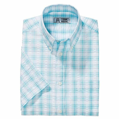 Chemisette carreaux seersucker