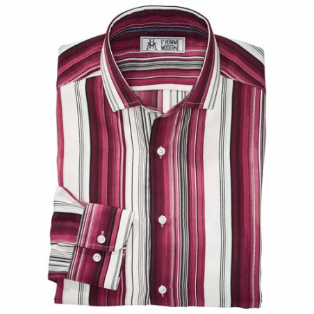 Chemise microfibre rayée