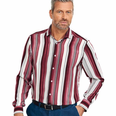 Chemise microfibre rayée