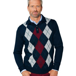 Polo mérinos intarsia