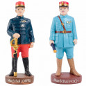 Les 2 figurines : Maréchal Joffre et Maréchal Foch