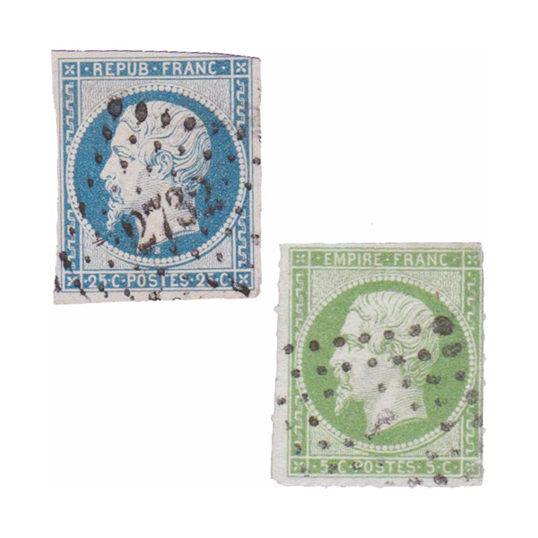 Les 2 timbres de Napoléon III*