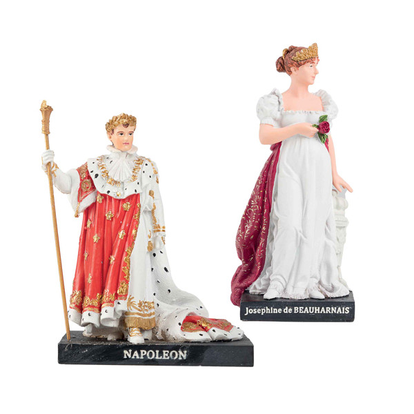 Les 2 figurines : Napoléon Ier et Joséphine de Beauharnais