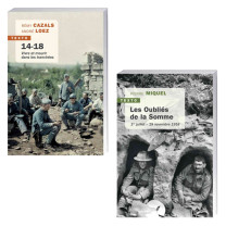 Lot de 2 ouvrages : 14-18, Vivre et mourir dans les tranchées + Les Oubliés de la Somme