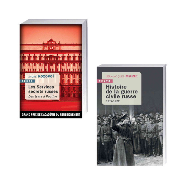 Lot de 2 ouvrages : Les Services secrets russes + Histoire de la guerre civile russe