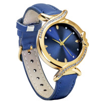 La montre bleue en cuir