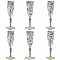 Les 6 flûtes à champagne en cristal doré