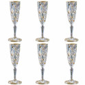 Les 6 flûtes à champagne en cristal doré