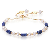 Le bracelet perles et quartz bleus