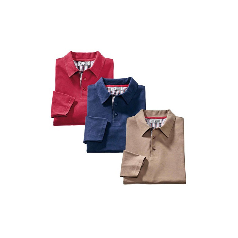 Polos thermiques sport-chic - les 3 (de même taille)
