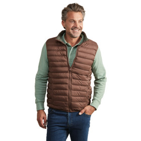 Doudoune Sans Manches, Tour de poitrine : S (88/92), Couleur : Marron, par l’Homme Moderne.
