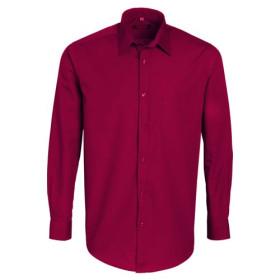 Chemise unie fashion, Encolure : 43/44, Couleur : Bordeaux, par l’Homme Moderne.