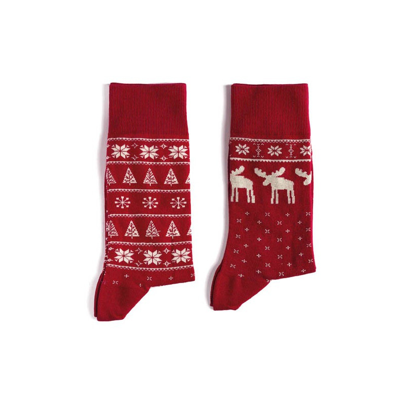 Chaussettes De Noël Caribous & Flocons
