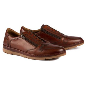 Chaussures double zip, Pointure : 40, Couleur : Marron, par l’Homme Moderne.