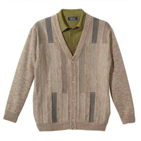 Gilet jacquard gentleman, Tour de poitrine : 2XL (120/124), Couleur : Beige, par l’Homme Moderne.